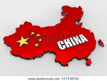 3D render of Map china