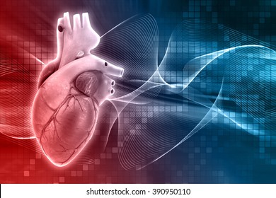 3D Render Of A Medical Background With A Heart