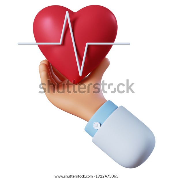 3d Render Medical Heart Rate Icon Stock Illustration 1922475065