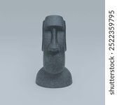 3d Render of Moai figure isolated