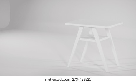 3D render of modern bistro dining set with wooden table and cushioned fabric chairs. Perfect for furniture catalogs, interior design visualization, product display, and contemporary decor concepts.