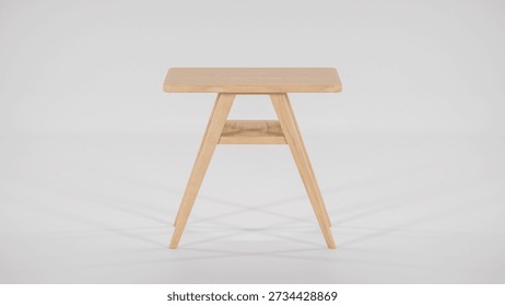3D render of modern bistro dining set with wooden table and cushioned fabric chairs. Perfect for furniture catalogs, interior design visualization, product display, and contemporary decor concepts.