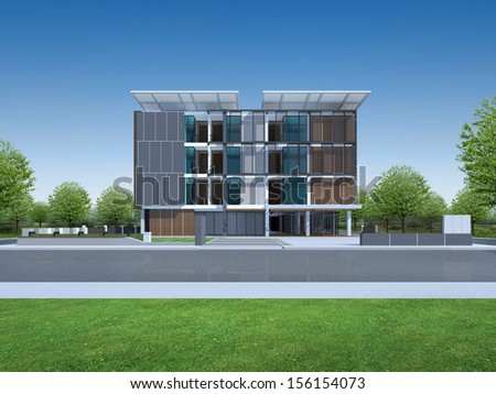 3D render of modern building