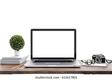 3d render of modern computer workplace setup 