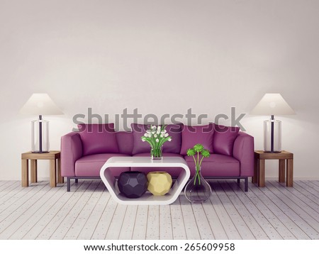 3d render. modern interior room with a beautyful furniture.