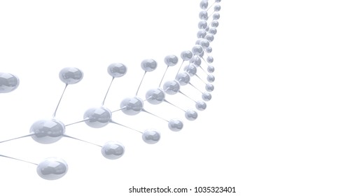 3d render molecule or atom flex structure for science background
