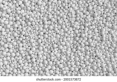 3d Render Of Monochrome Black White Abstract Art 3d Background Texture Of Surreal Field Based On Mix Chaotic Random Big And Small White Balls Particles   