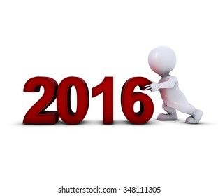 3D Render of Morph Man bringing in the new year