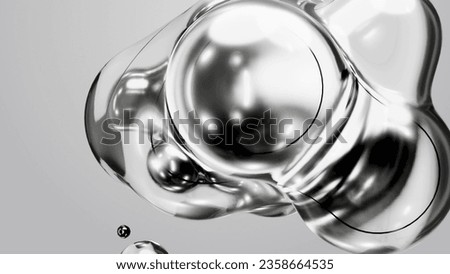 3d render motion design wallpaper animation business presentation monochrome grey white metaball gray liquid water soapy mercury bubble metasphere ball silver metal transition deformation metaverse