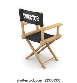 3d Render Of A Movie Directors Chair From The Back