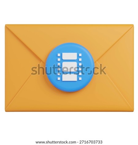 3D RENDER Multimedia Email  Icon