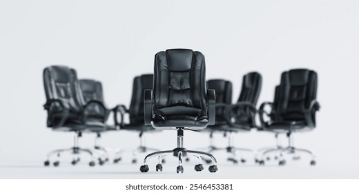 3d render of multiple office leather chair for profession and power concept

 - Powered by Shutterstock