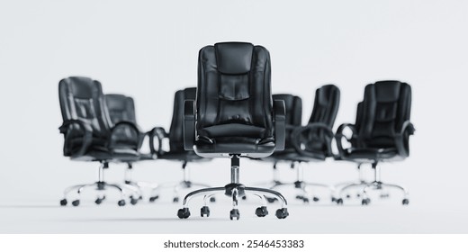 3d render of multiple office leather chair for profession and power concept

 - Powered by Shutterstock