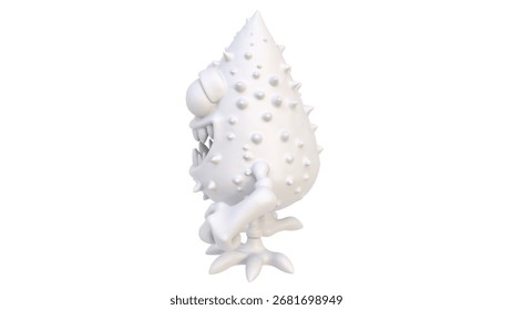 3d render of a mutant character, a hunk, on a light background. 3d render.
