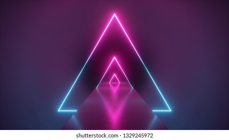 3d Render Abstract Neon Background Violet Stock Illustration 1482494336 ...