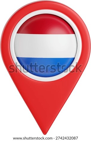 3D Render of Netherlands Flag Location Pin