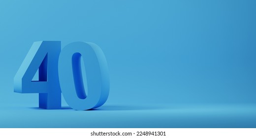 3D render of No 40 on blue background