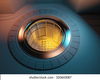 3d Render Of A Nuclear Reactor Core In Critical Meltdown