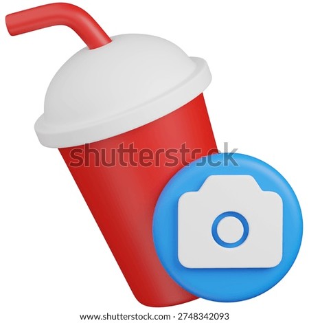 3D render off  Drink with camera  Icon