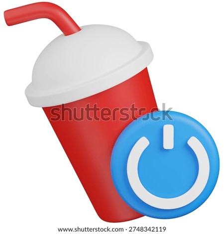 3D render off  Drink with power off Icon