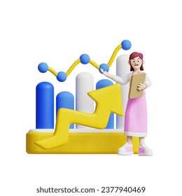 3D Render Office Activity Concept