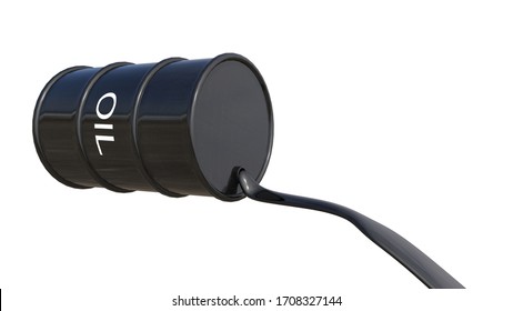 3d Render Of  Oil Barrel Pouring Petroleum