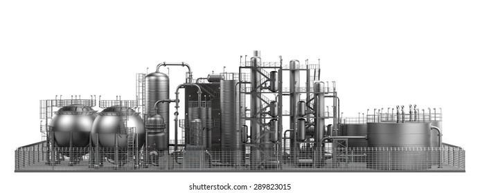 3d Render Of Oil Refinery