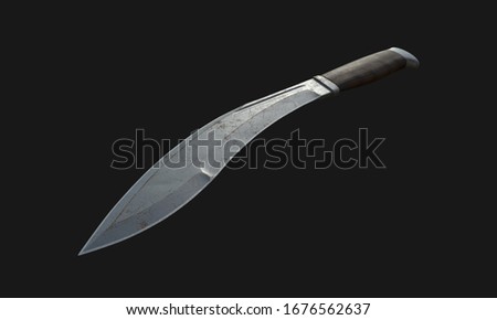 3d render old kukri knife