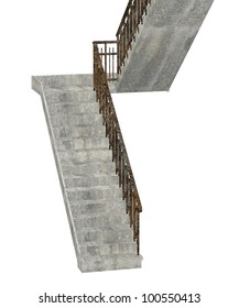 3d render of old staircase