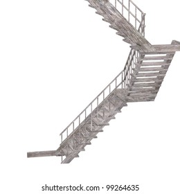 3d render of old staircase