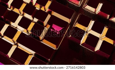 3D Render online shoping shoping chart button with pink - purple - orange - blue colors light and shadows