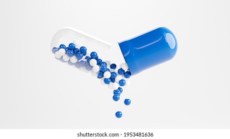 3d render of opened capsule for medical