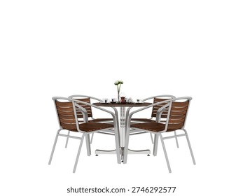 3d render outdoor table and chairs