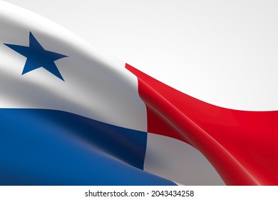 3d Render Of The Panamanian Flag Waving.