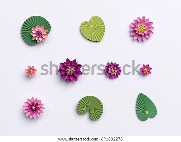 Illustration De Stock De Rendu 3d Fleurs De Lotus En 691832278