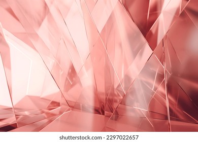 3D Render of pastel pink Abstract Ethereal Glass Shards Background