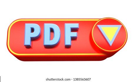 3d Render. PDF Icon 3d Concept