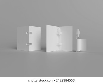 3d render Perfume sample on card mockup with space for design. 3D Illustration