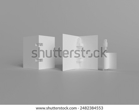 3d render Perfume sample on card mockup with space for design. 3D Illustration