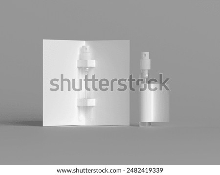 3d render Perfume sample on card mockup . 3D Illustration