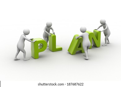 3d Render Person Placing Plan Letters Stock Illustration 187687622 ...