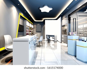 3d Render Of Pharmacy Shop Interior