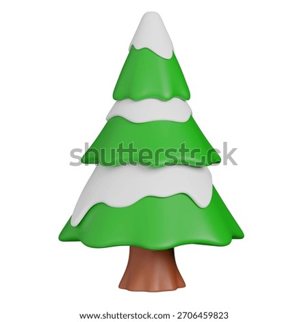 3d render pine tree Tree with Snow