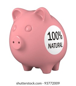 3d render of pink pig isolated over white