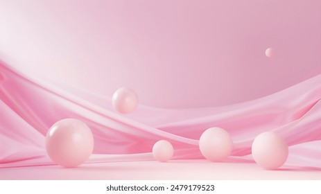 3d render podio rosa