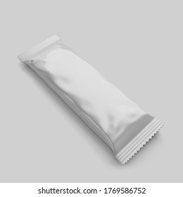 3D Render Of Plastic Chocolate Bar Wrapping For Mockup Design