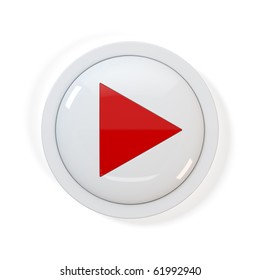 3d Render Of Play Button On White Background