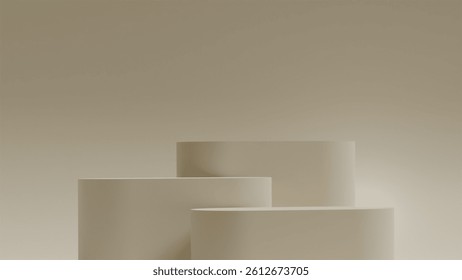 3d render podium minimal background. podium cream background for product presentation. 