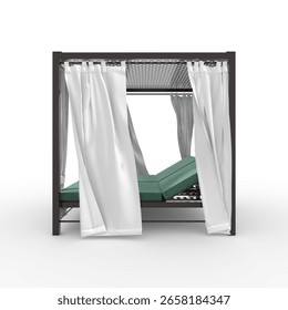 3d render Poolside Cabana design element Furniture