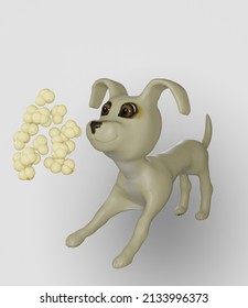 3D Render Of Pop Corn And Dog